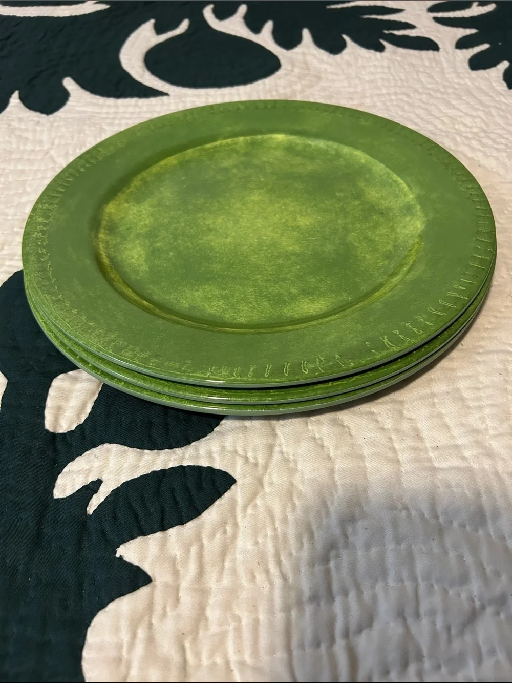 Green avocado 🥑 melamine plates Set Of 3